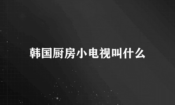 韩国厨房小电视叫什么