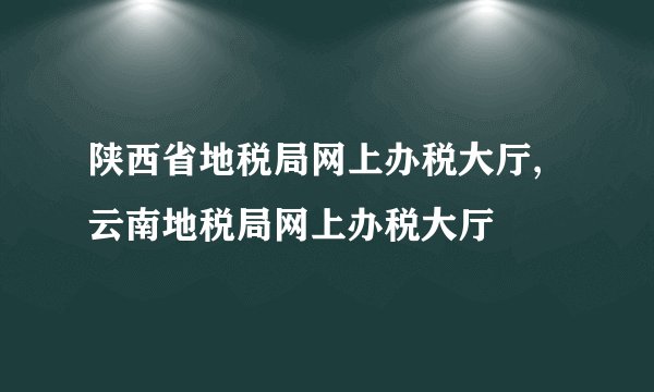 陕西省地税局网上办税大厅, 云南地税局网上办税大厅
