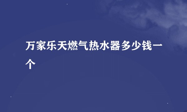 万家乐天燃气热水器多少钱一个