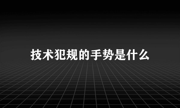 技术犯规的手势是什么