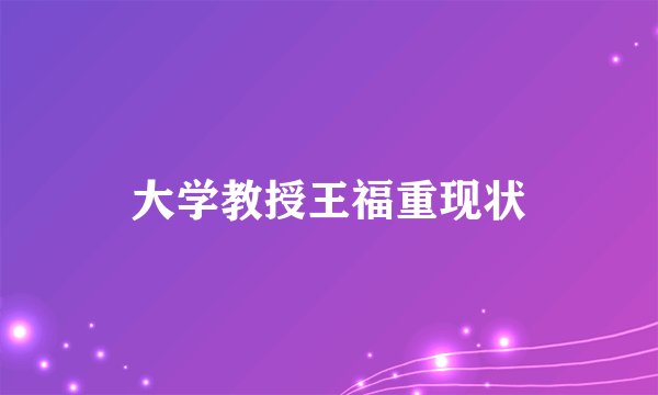 大学教授王福重现状