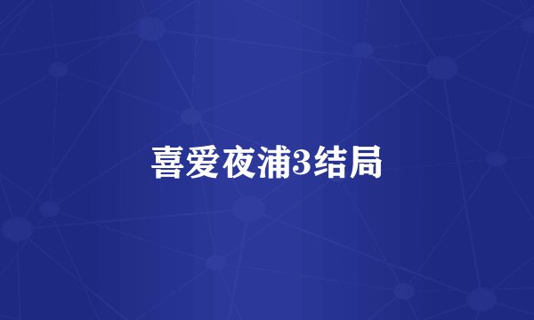 喜爱夜浦3结局