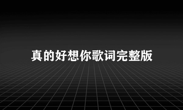 真的好想你歌词完整版