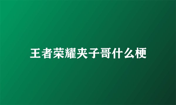 王者荣耀夹子哥什么梗