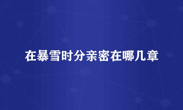 在暴雪时分亲密在哪几章