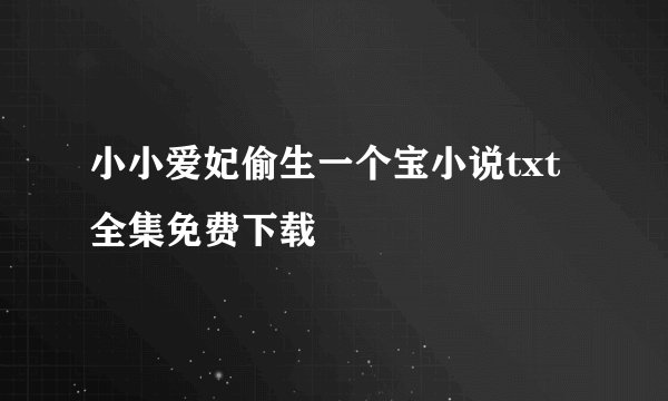 小小爱妃偷生一个宝小说txt全集免费下载