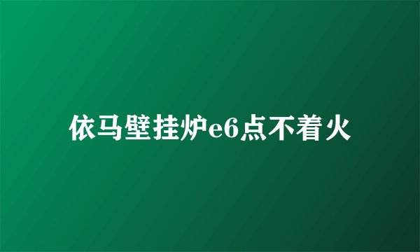 依马壁挂炉e6点不着火