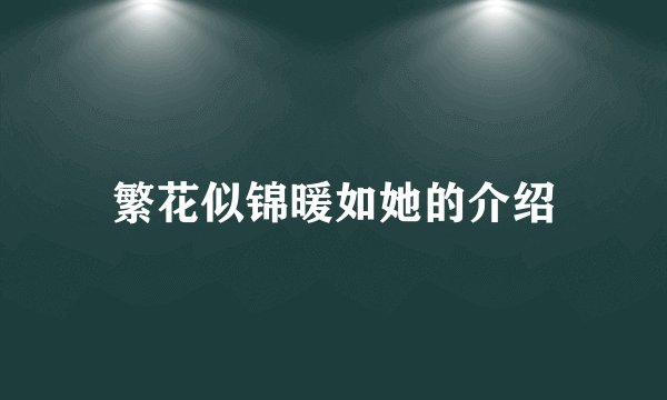 繁花似锦暖如她的介绍