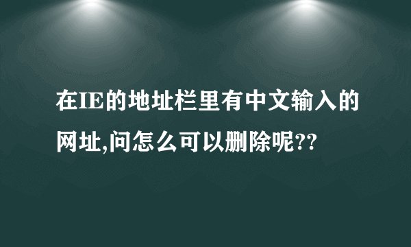 在IE的地址栏里有中文输入的网址,问怎么可以删除呢??
